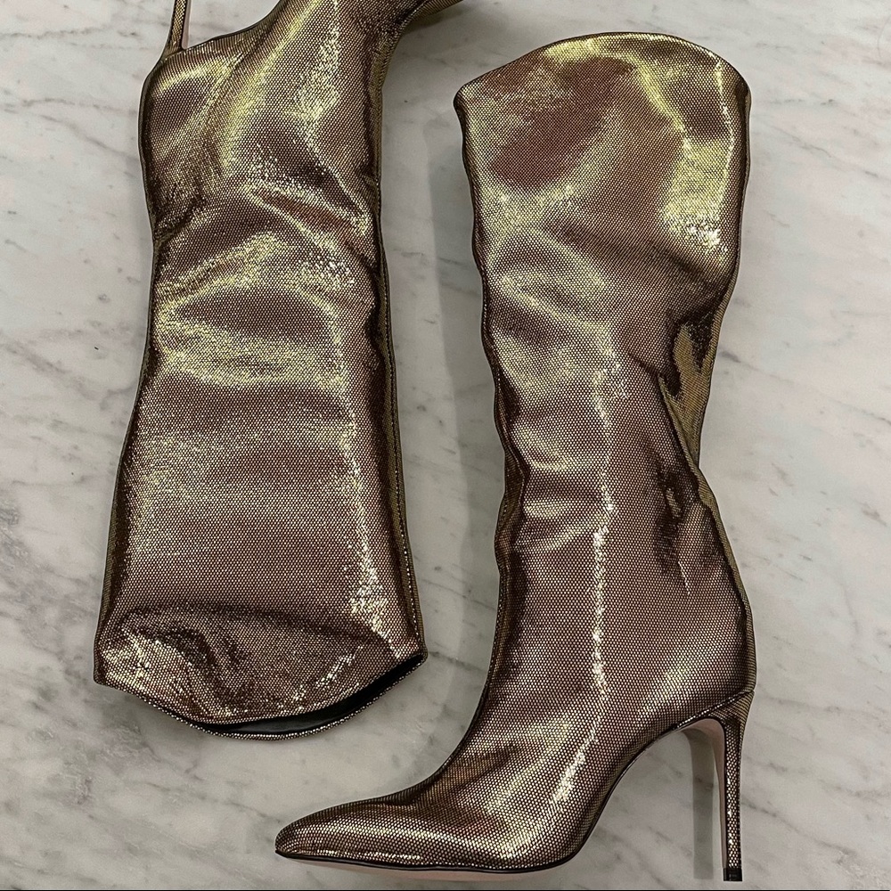 Schutz Maryana gold boots NIB